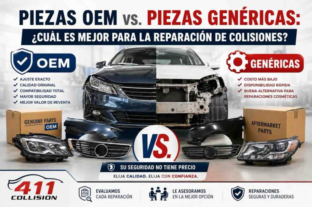 Piezas OEM vs. Piezas Genéricas para Reparación de Colisiones